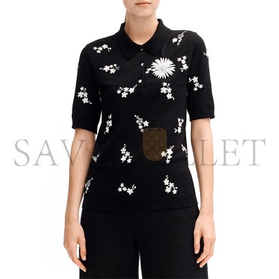 CHANEL POLO COTTON & SILK BLACK & WHITE P81379